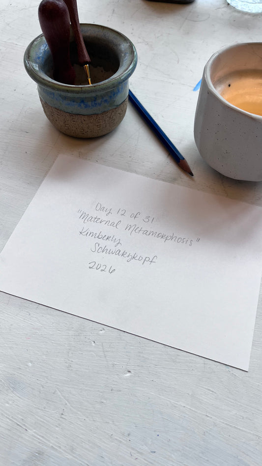 Original Graphite Drawing on Paper, Maternal Metamorphosis, No. 12 of 31 Horse Drawings