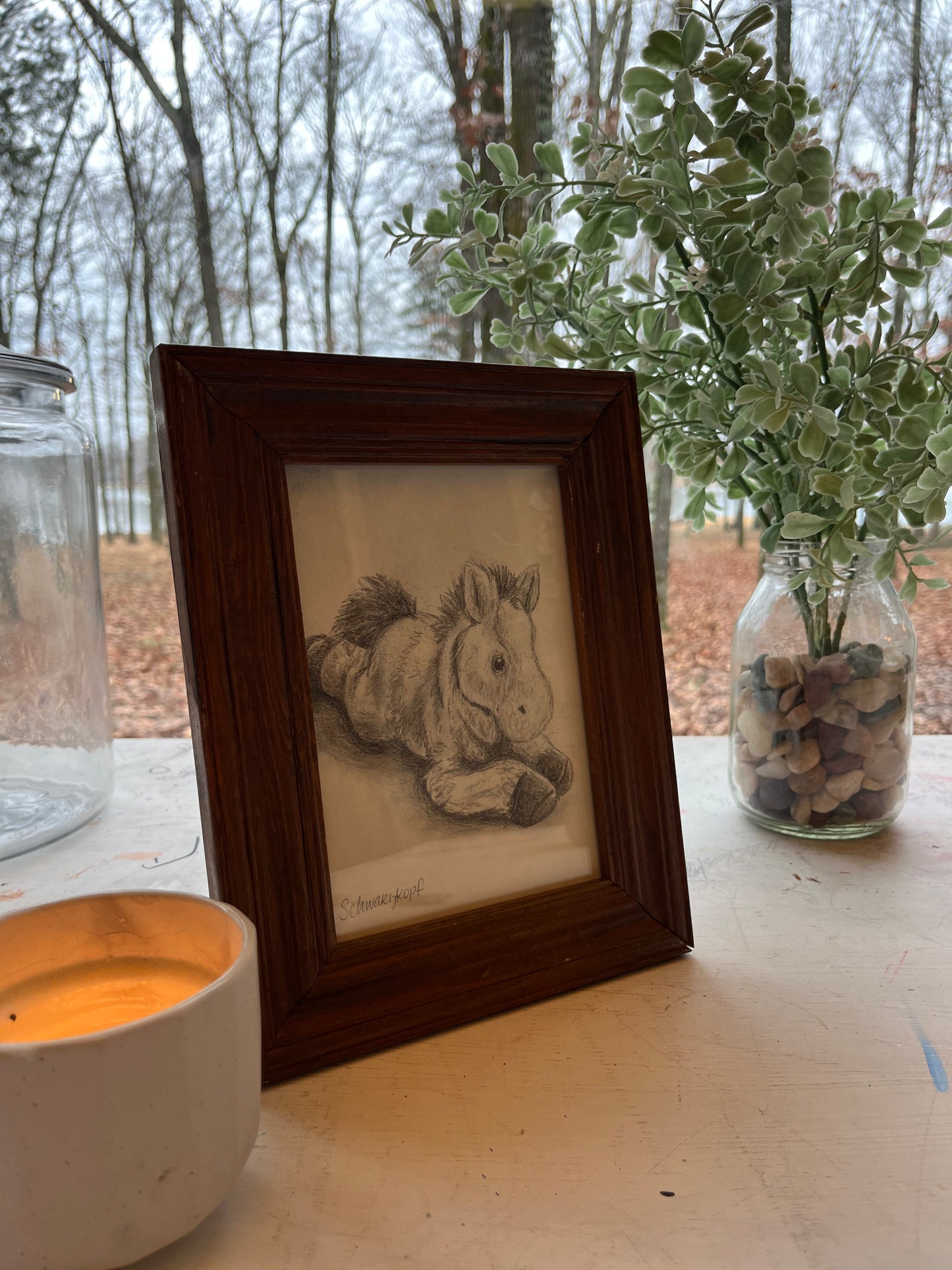 Original Graphite Drawing on Paper, Isla's Horse, No. 19 of 31 Horse Drawings