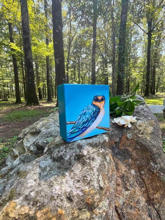 Original Painting on Wood, Barn Swallow