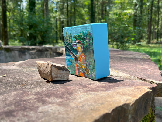 Original Painting on Wood, Duck Hunting