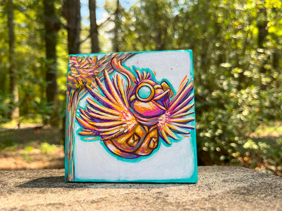 Original Painting on Wood, Fly Away