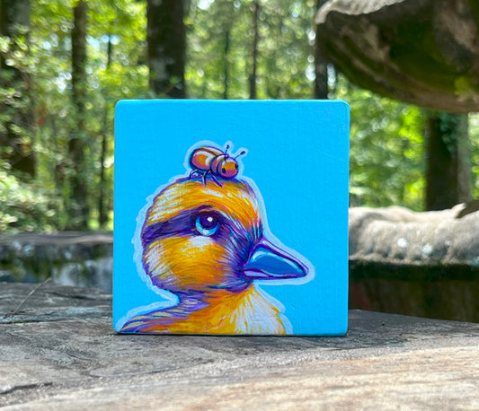 Original Painting on Wood, June Duck