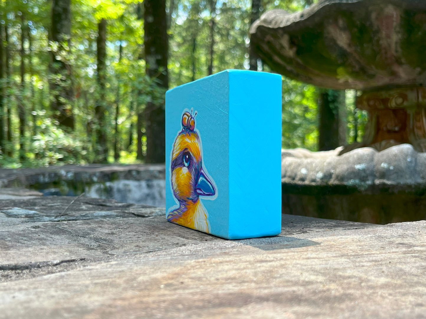 Original Painting on Wood, June Duck