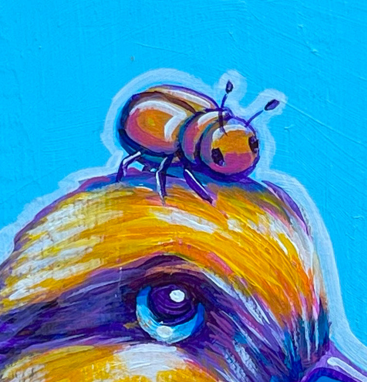 Original Painting on Wood, June Duck
