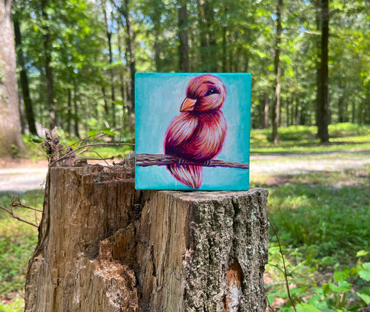 Original Painting on Wood, Lovebird #1