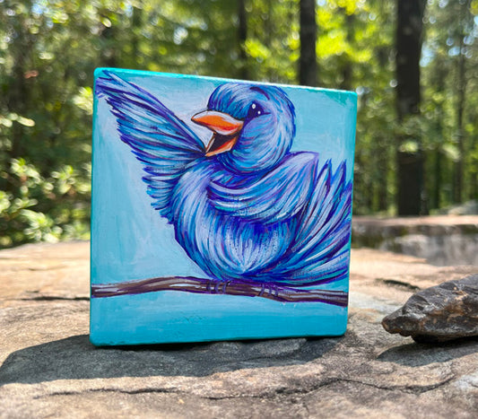Original Painting on Wood, Lovebird #2