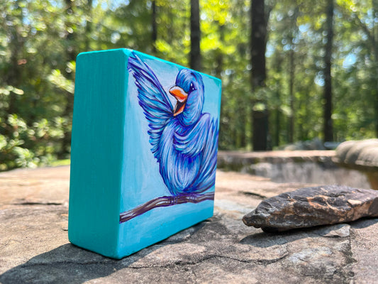 Original Painting on Wood, Lovebird #2