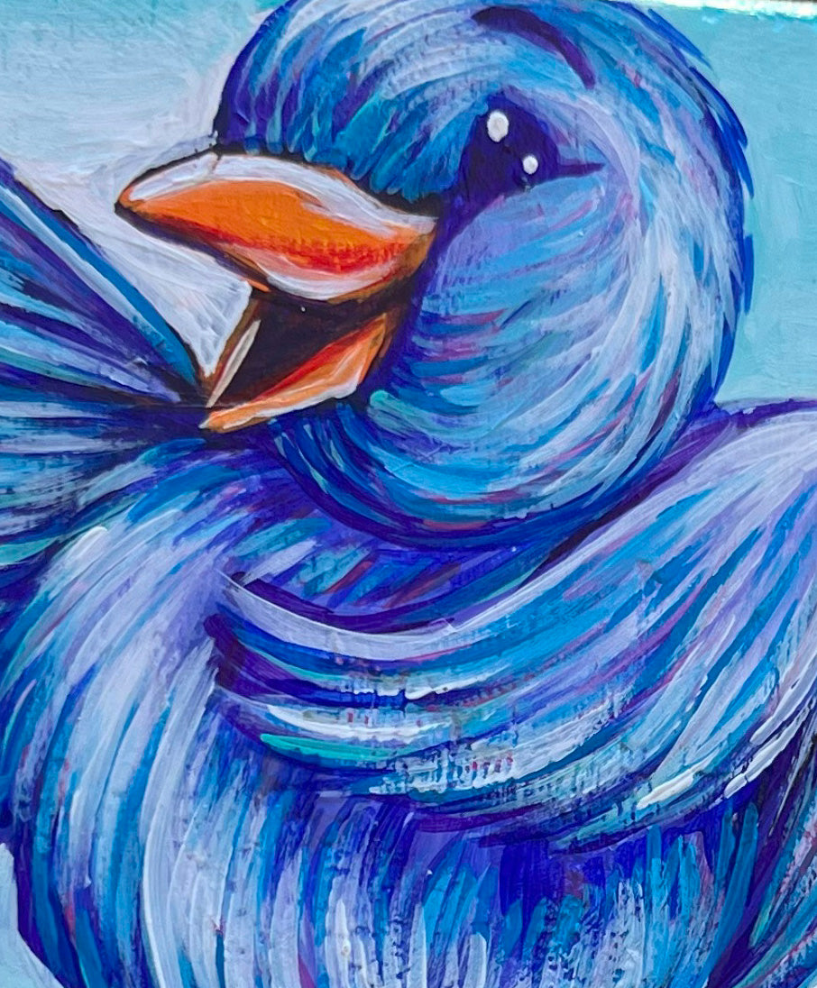 Original Painting on Wood, Lovebird #2