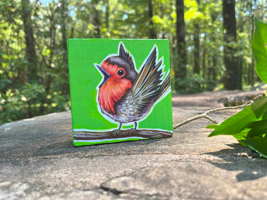 Original Painting on Wood, Rockin Robin