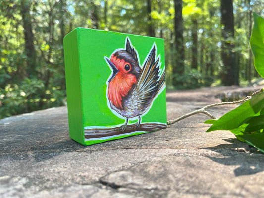 Original Painting on Wood, Rockin Robin