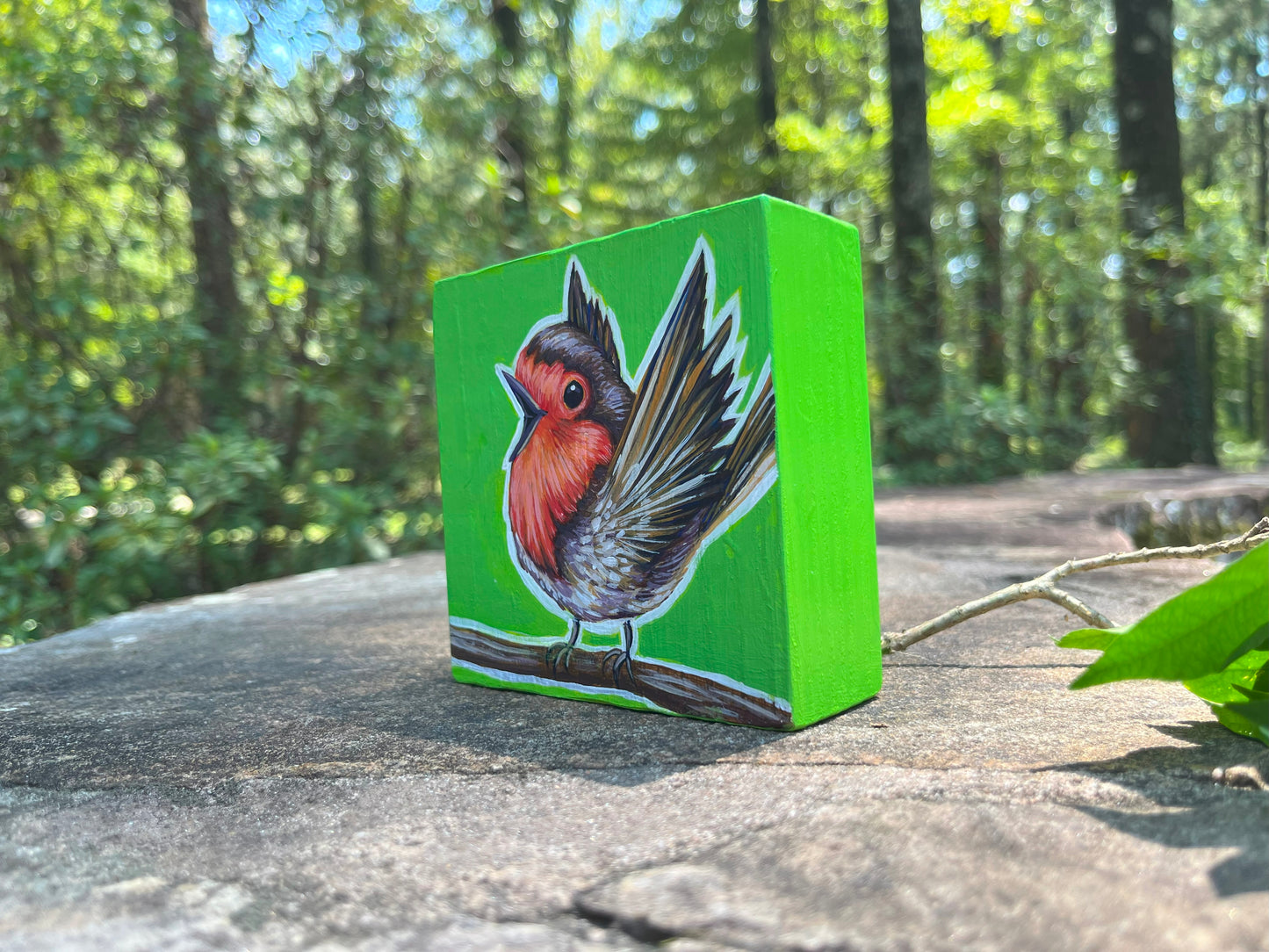 Original Painting on Wood, Rockin Robin