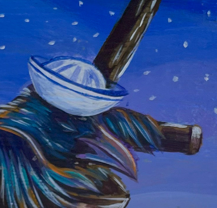 Original Painting on Wood, The Crow's Nest