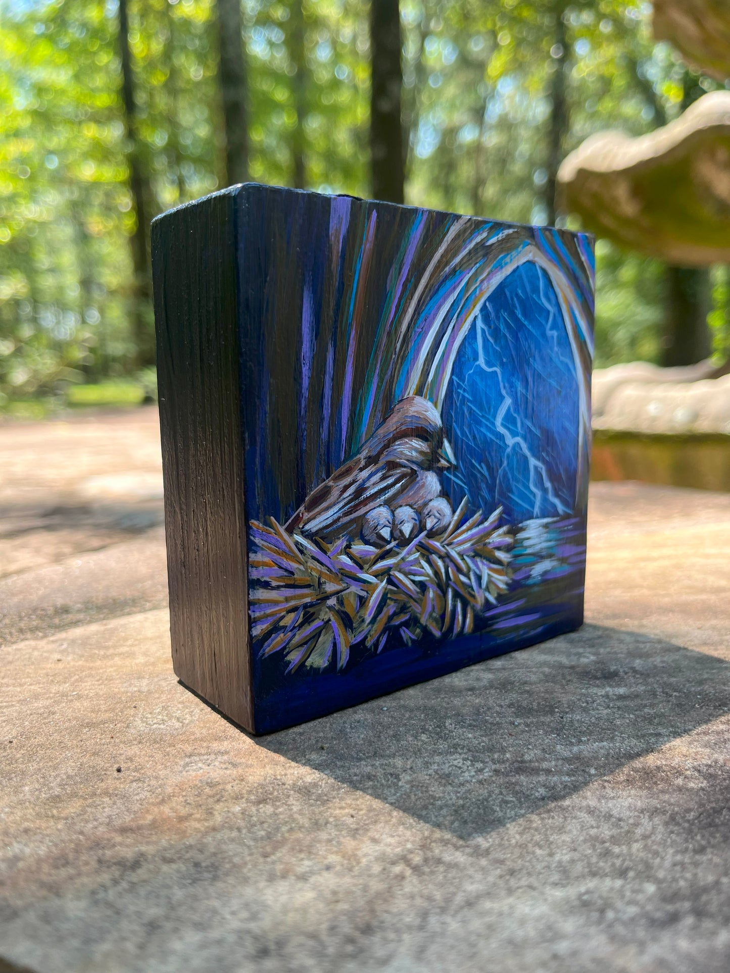 Original Painting on Wood, The Sparrow