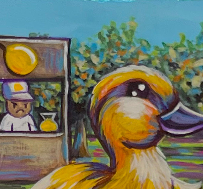 Original Painting on Wood, Waddle, Waddle