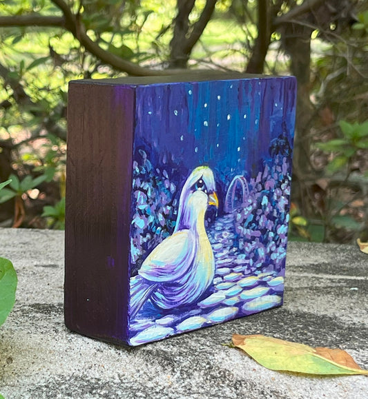 Original Painting on Wood, When Doves Cry