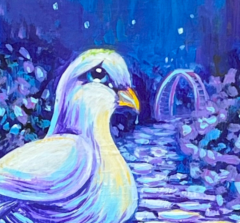 Original Painting on Wood, When Doves Cry