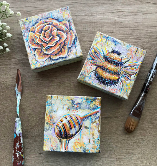 Original Painting on Canvas, Honey Bloomer