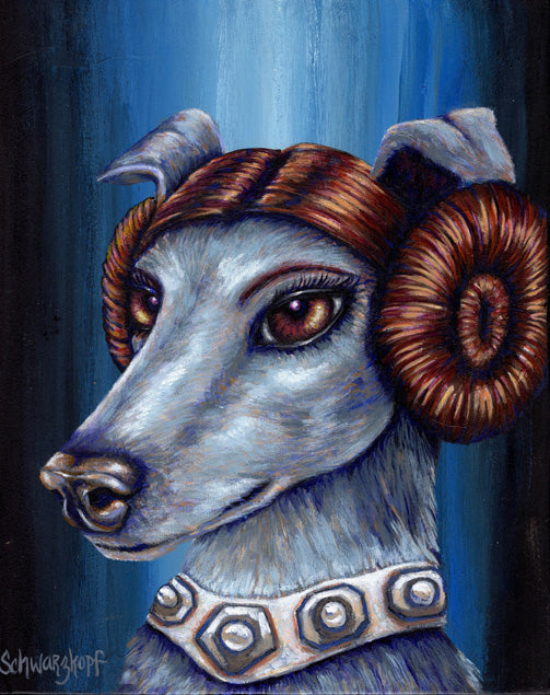 Fine Art Print, Paw Wars: Princess Greya