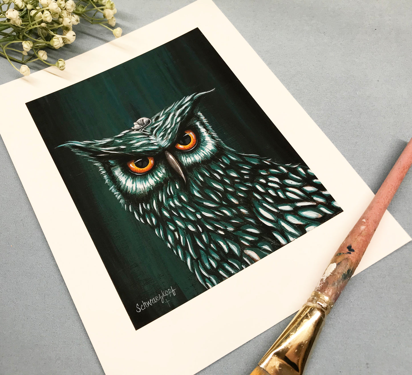 Fine Art Print, Owl and Mouse