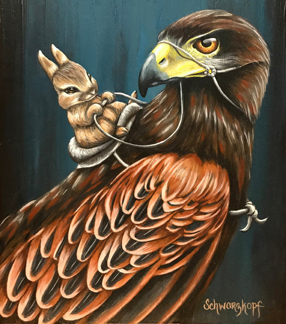 Fine Art Print, Hare and Hawk