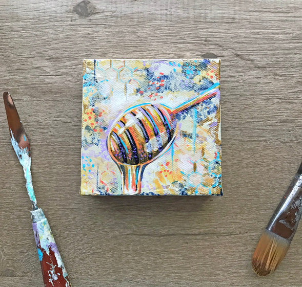 Original Painting on Canvas, Honey Dipper