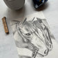 Original Graphite Drawing on Paper, Brotherly Affection, No. 1 of 31 Horse Drawings