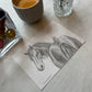 Original Graphite Drawing on Paper, You're Lucky You're Cute, No. 15 of 31 Horse Drawings