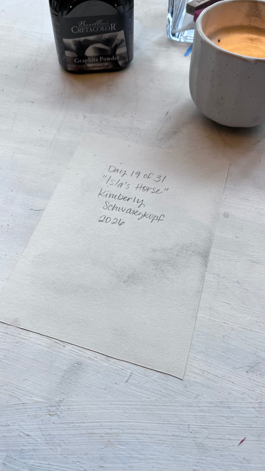 Original Graphite Drawing on Paper, Isla's Horse, No. 19 of 31 Horse Drawings