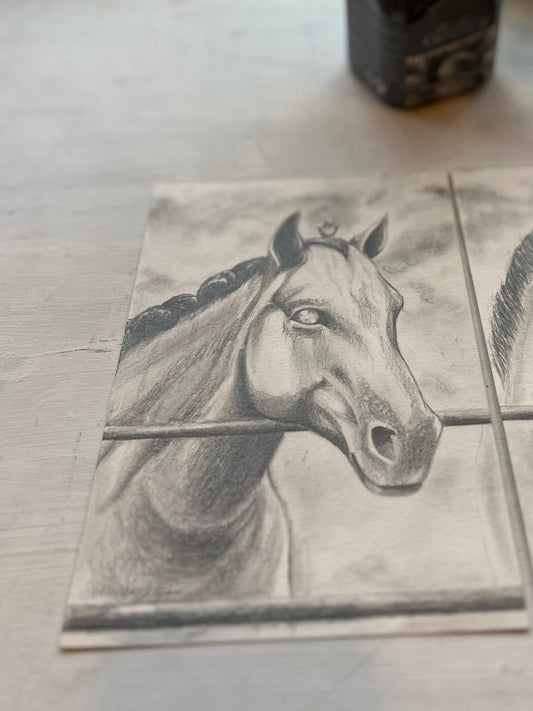 Original Graphite Drawing on Paper, The Conqueror, No. 2 of 31 Horse Drawings