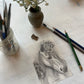 Original Graphite Drawing on Paper, The Queen's Horse, No. 22 of 31 Horse Drawings