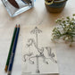 Original Graphite Drawing on Paper, Carousel Horse, No. 25 of 31 Horse Drawings