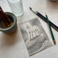 Original Graphite Drawing on Paper, Tiny Horse, No. 26 of 31 Horse Drawings
