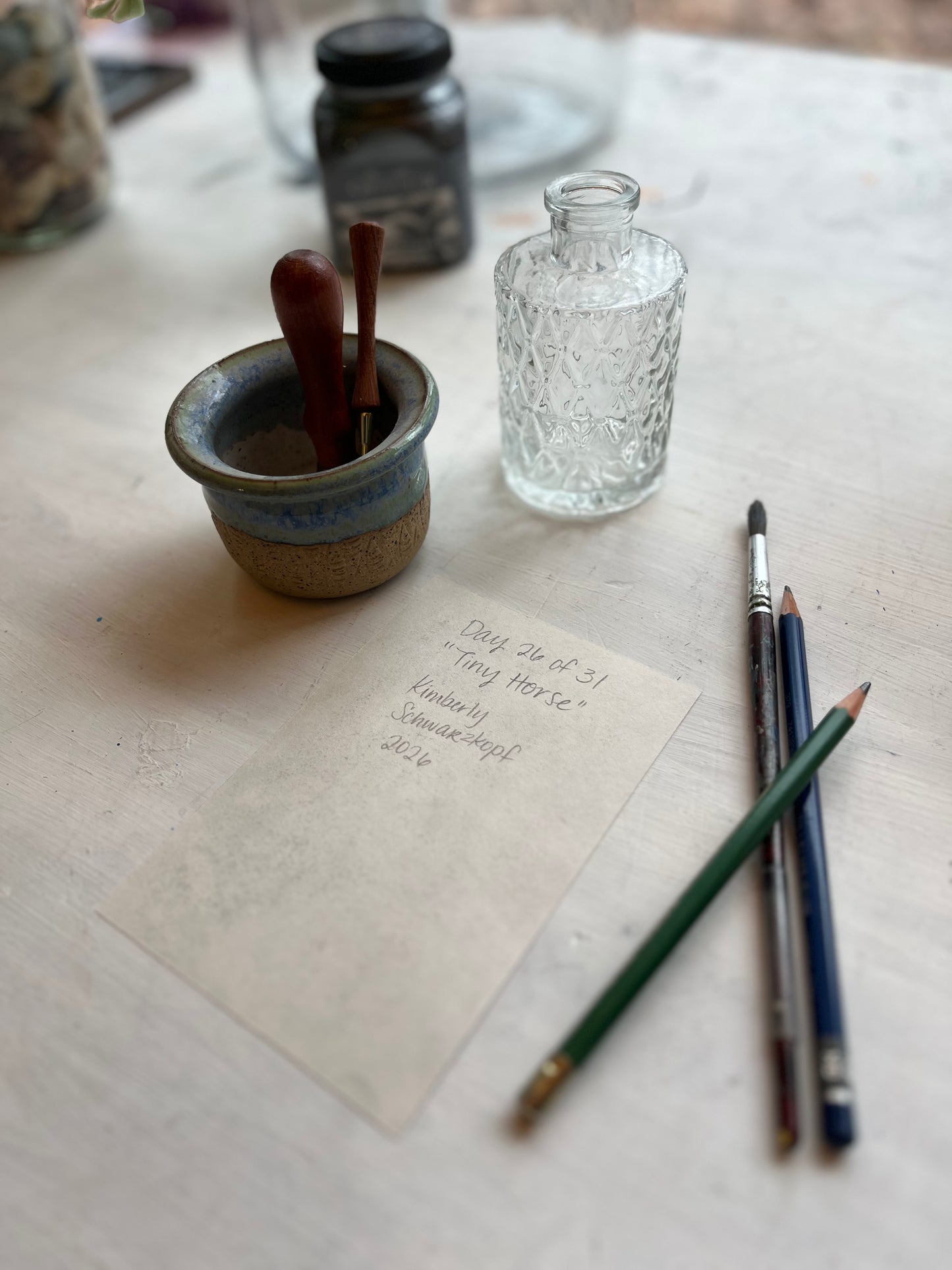 Original Graphite Drawing on Paper, Tiny Horse, No. 26 of 31 Horse Drawings