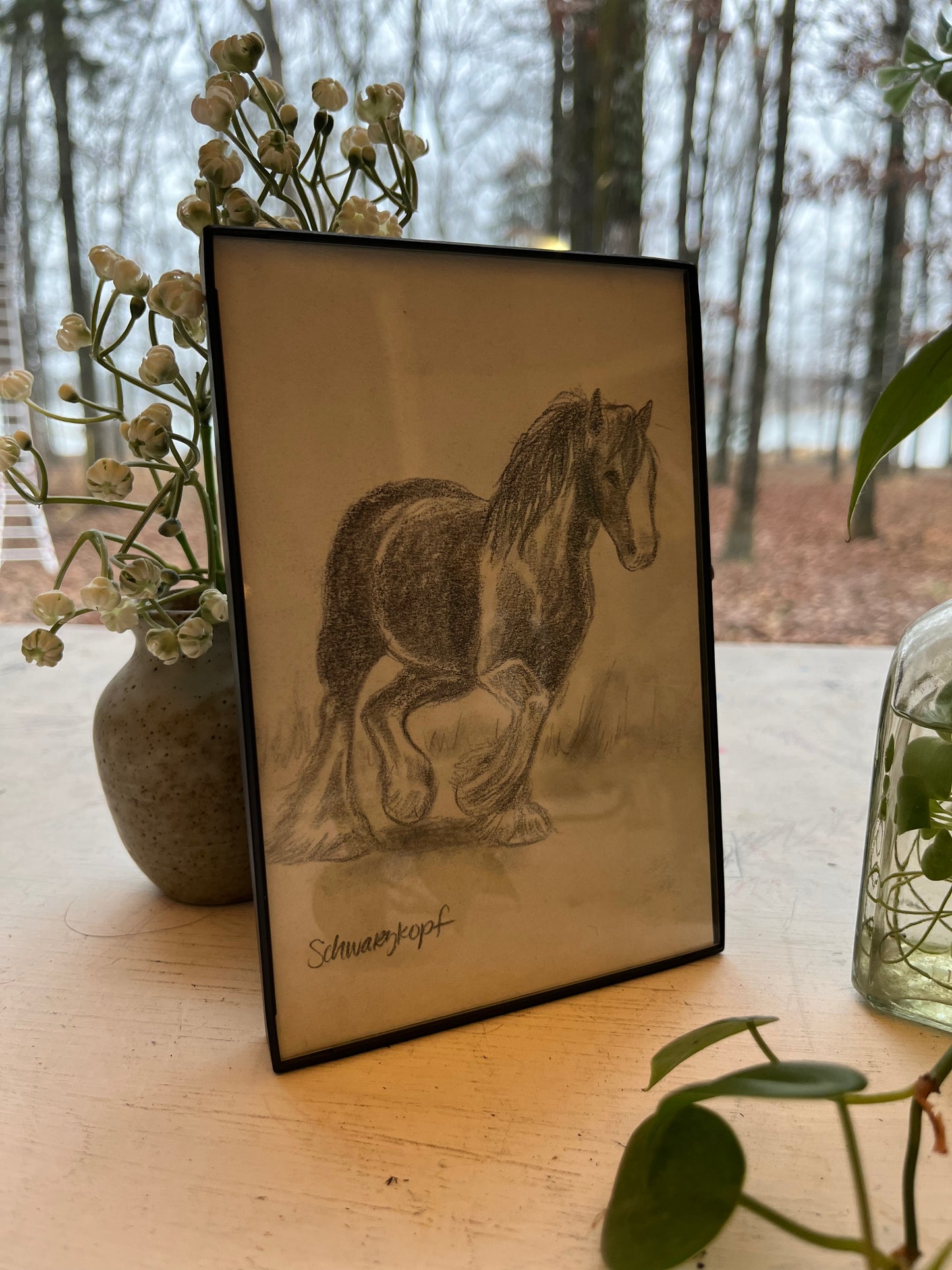 Original Graphite Drawing on Paper, The Artist's Favorite, No. 28 of 31 Horse Drawings