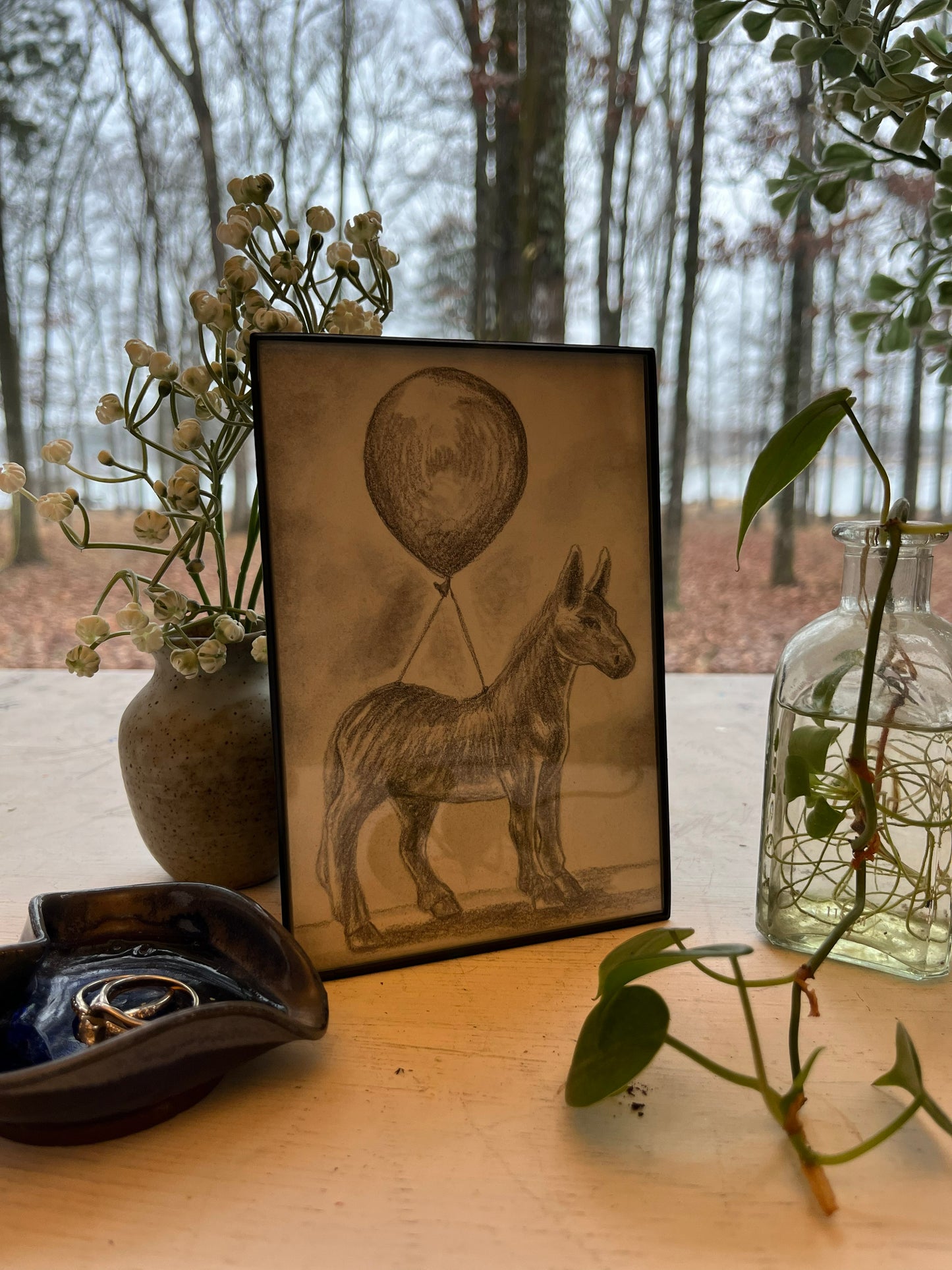 Original Graphite Drawing on Paper, The Imposter, No. 29 of 31 Horse Drawings