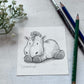 Original Graphite Drawing on Paper, Fluffy Stuffy, No. 4 of 31 Horse Drawings