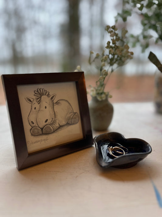 Original Graphite Drawing on Paper, Fluffy Stuffy, No. 4 of 31 Horse Drawings