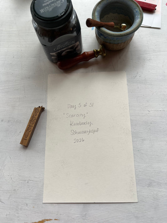 Original Graphite Drawing on Paper, Scarcity, No. 5 of 31 Horse Drawings