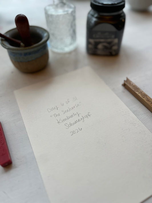 Original Graphite Drawing on Paper, The Seahorse, No. 6 of 31 Horse Drawings