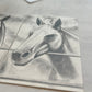 Original Graphite Drawing on Paper, Death, No. 7 of 31 Horse Drawings