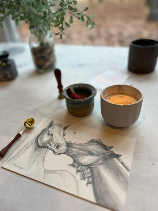 Original Graphite Drawing on Paper, Muah, No. 8 of 31 Horse Drawings