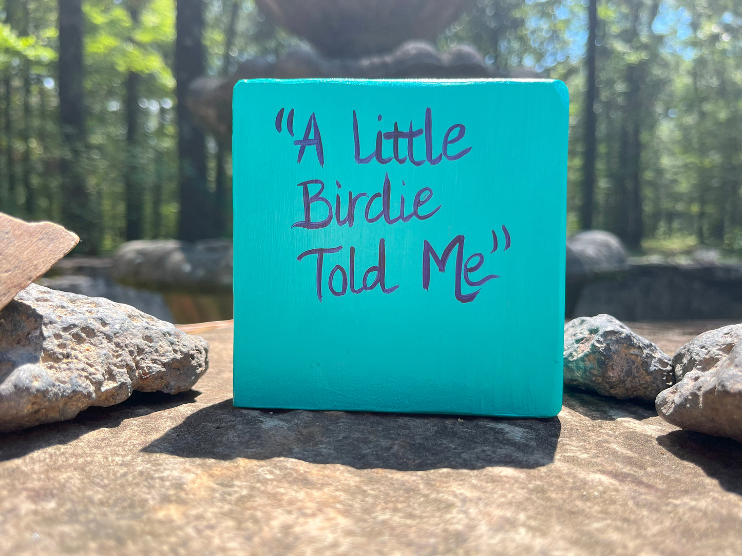 Original Painting on Wood, A Little Birdie Told Me