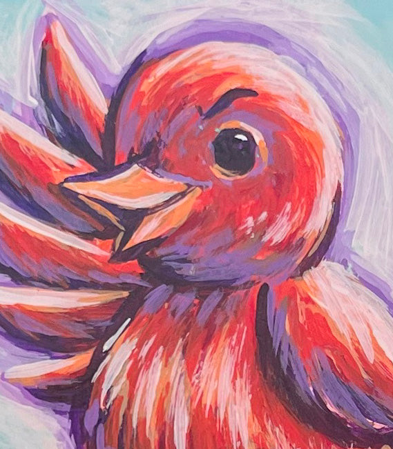 Original Painting on Wood, A Little Birdie Told Me