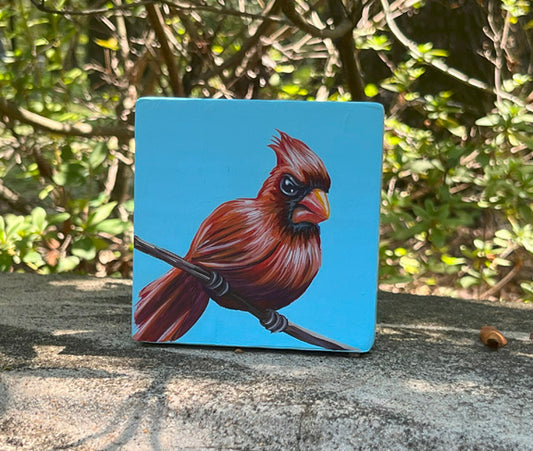 Original Painting on Wood, Angry Bird