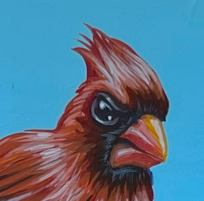 Original Painting on Wood, Angry Bird