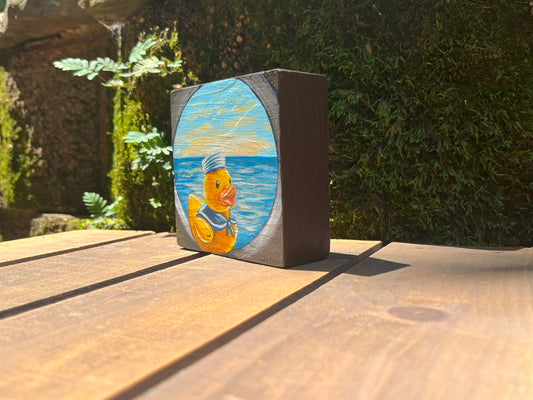 Original Painting on Wood, Cruisin Duck