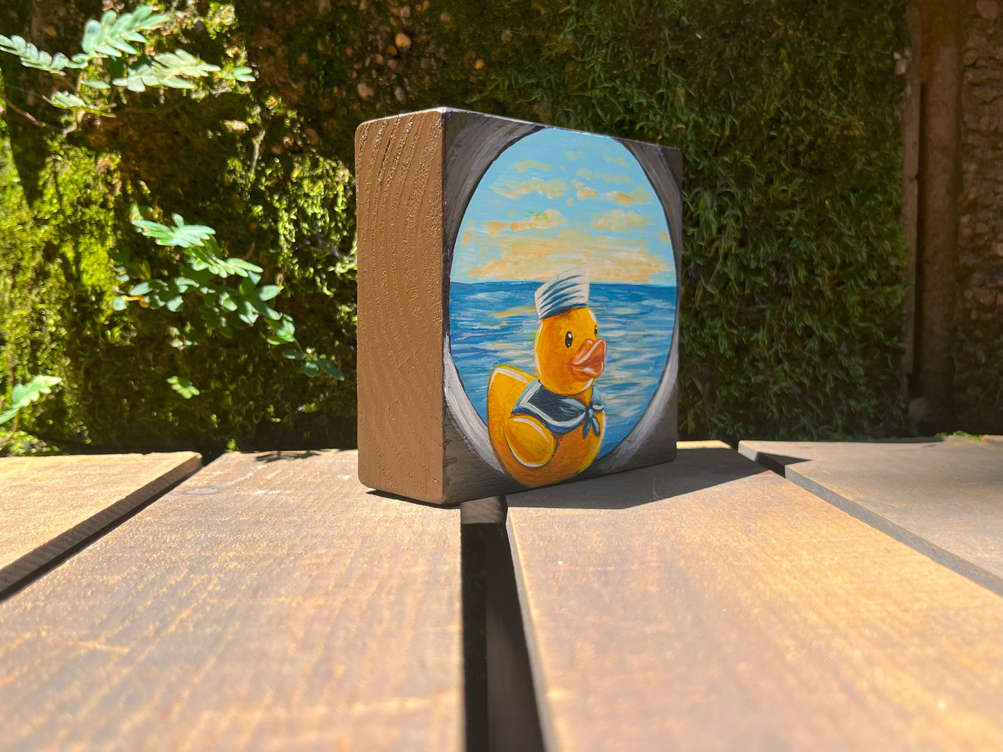 Original Painting on Wood, Cruisin Duck
