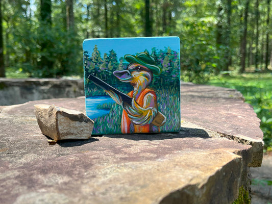 Original Painting on Wood, Duck Hunting