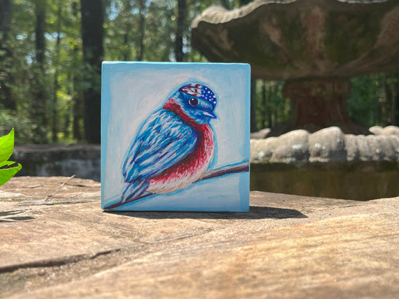 Original Painting on Wood, Free Bird