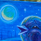 Original Painting on Wood, Little Blackbird